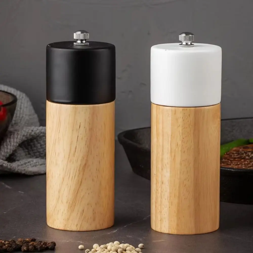 

Ceramic Core Wooden Spices Grinder Refillable Adjustable Manual Salt Mills Large Capacity Sealed Hand Grinding Tool Cooking