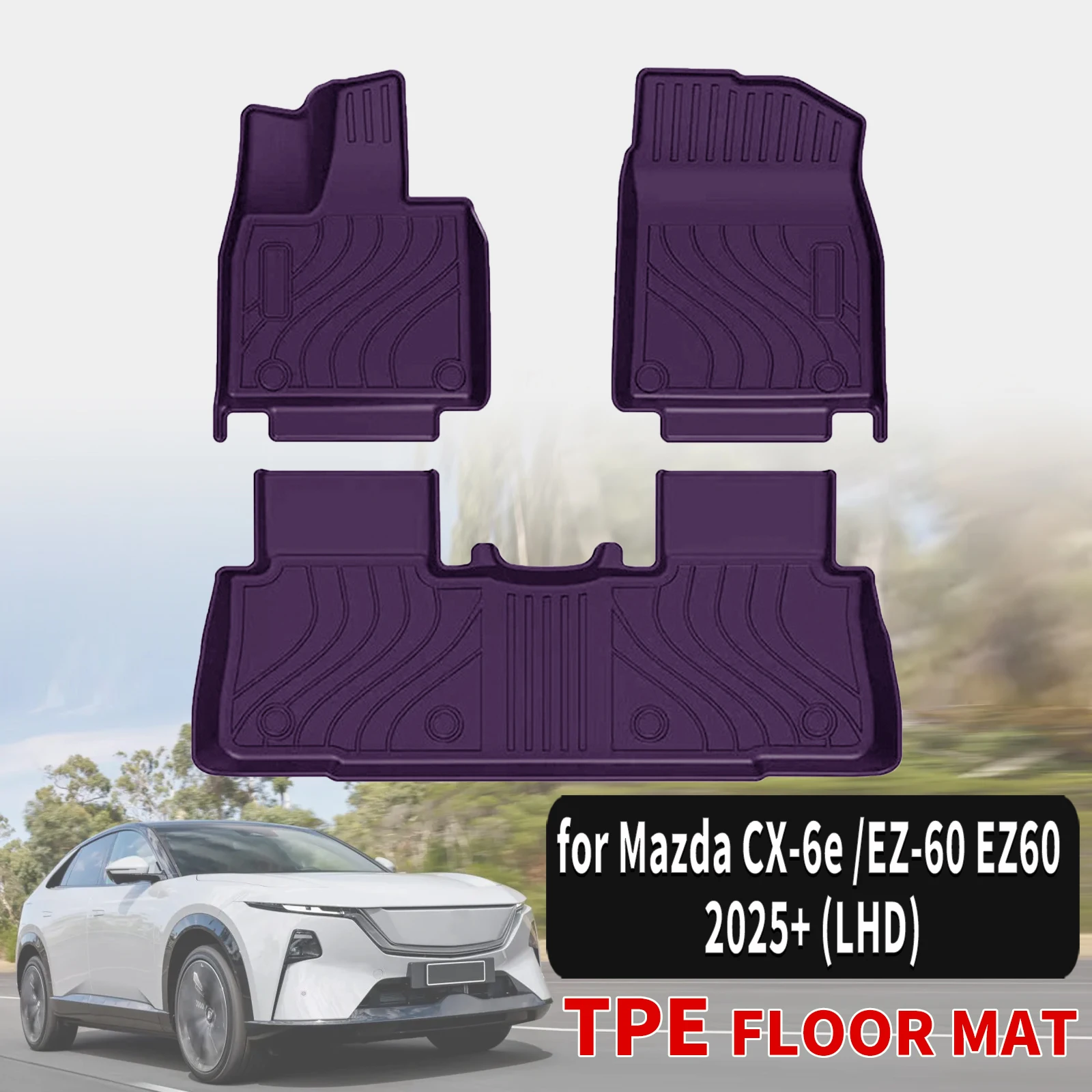 

for Mazda CX-6e CX6e EZ-60 EZ60 2025-2027 3D Maxpider Style TPE Floor & Trunk Mats, Full Coverage All-Weather Car Accessories