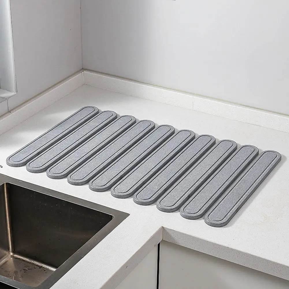 Quick-drying Kitchen Drying Pad Quick Dry Collapsible Dish Drying Mat Eco-friendly Foldable Diatomite for Kitchen for Dishes