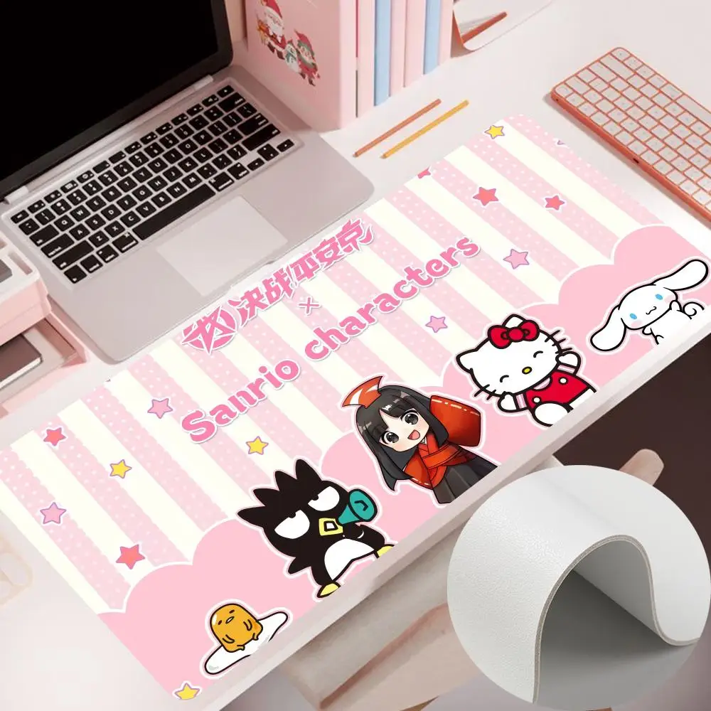 S-Sanrio Mouse Pad Mouse Pad 900×400MM Accessories Gaming Computer PU mouse pad grande Mousepad Leather Table Pad Carpet Desk Ma