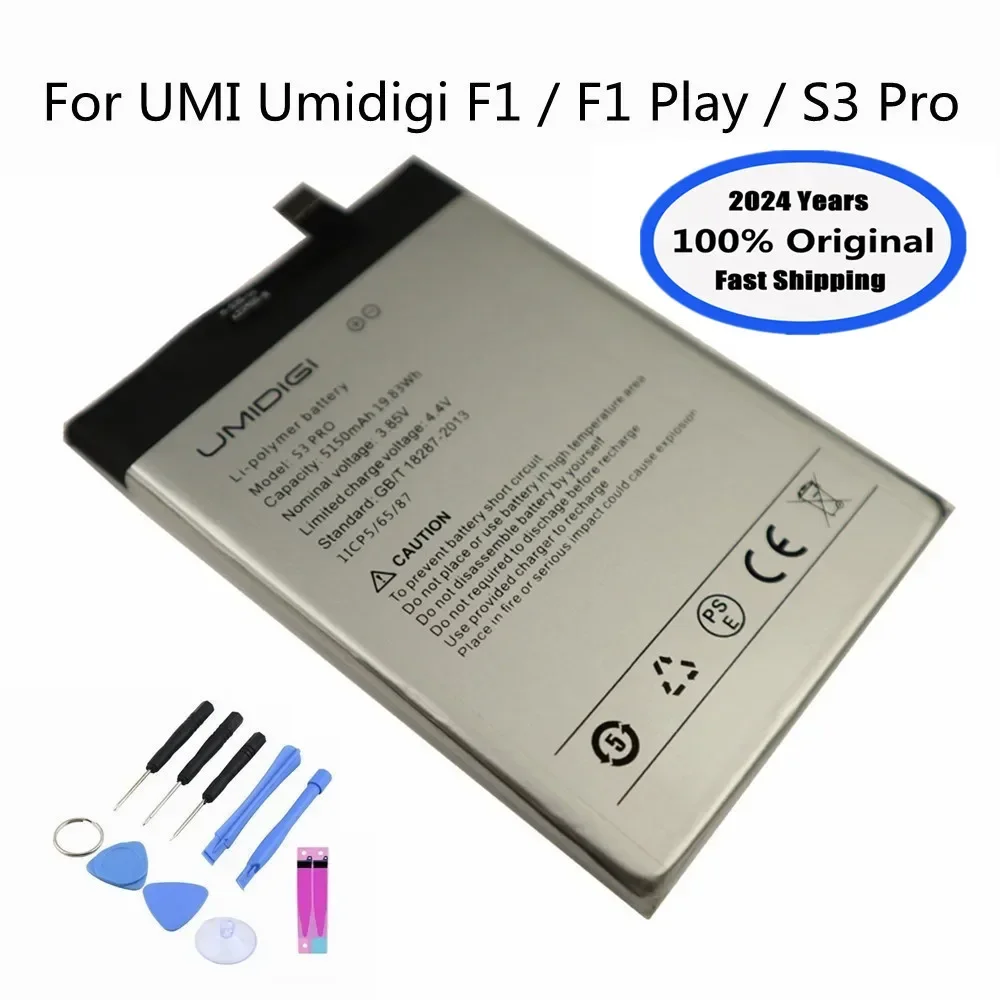 2024 Years 100% Original UMI Battery For Umidigi S3 Pro F1 /  F1 Play 5150mAh Mobile Phone Batteries Bateria In Stock + Tools