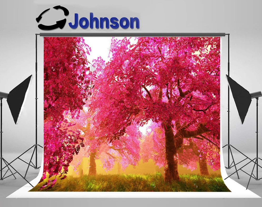 

JOHNSON Fairy Garden Cherry Blossoms Japanese Garden Theme Cartoon backdrop High quality Computer print scenic background