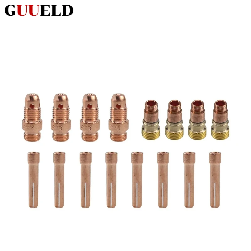 55PCS TIG Welding Torch Accessories Kit Alumina Nozzle Stubby Gas Lens 10 Pyrex Cup Kit for TIG WP-17/18/26