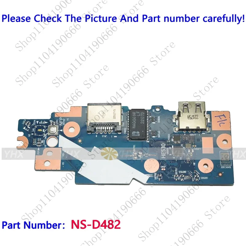 

HE530 NS-D482 USB RJ45 IO Board NFPR For ThinkPad E15 Gen3 20YG 20YH 20YJ 20YK Notebook computer components