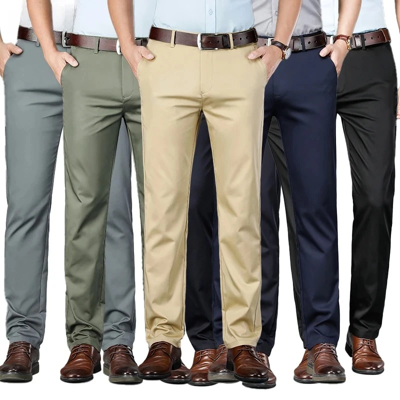 

Korean Autumn New Cotton Loose Straight All Match Suit Pants Fashion Male Office Men's Business Casual Trousers Work Cargo Pant