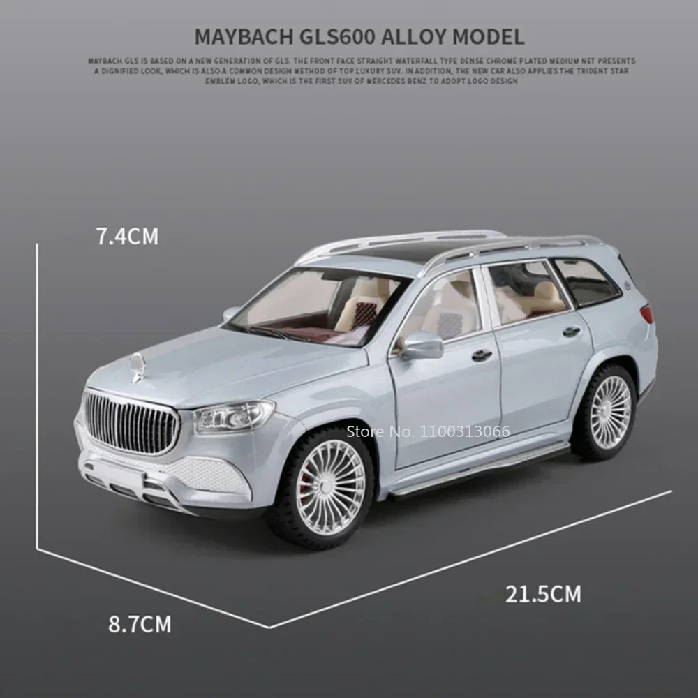 1:24 GLS 600 Alloy Car Model Diecasts Metal Toy Collection with Sound and Light Car Model High Simulation for Kids Toy Gifts