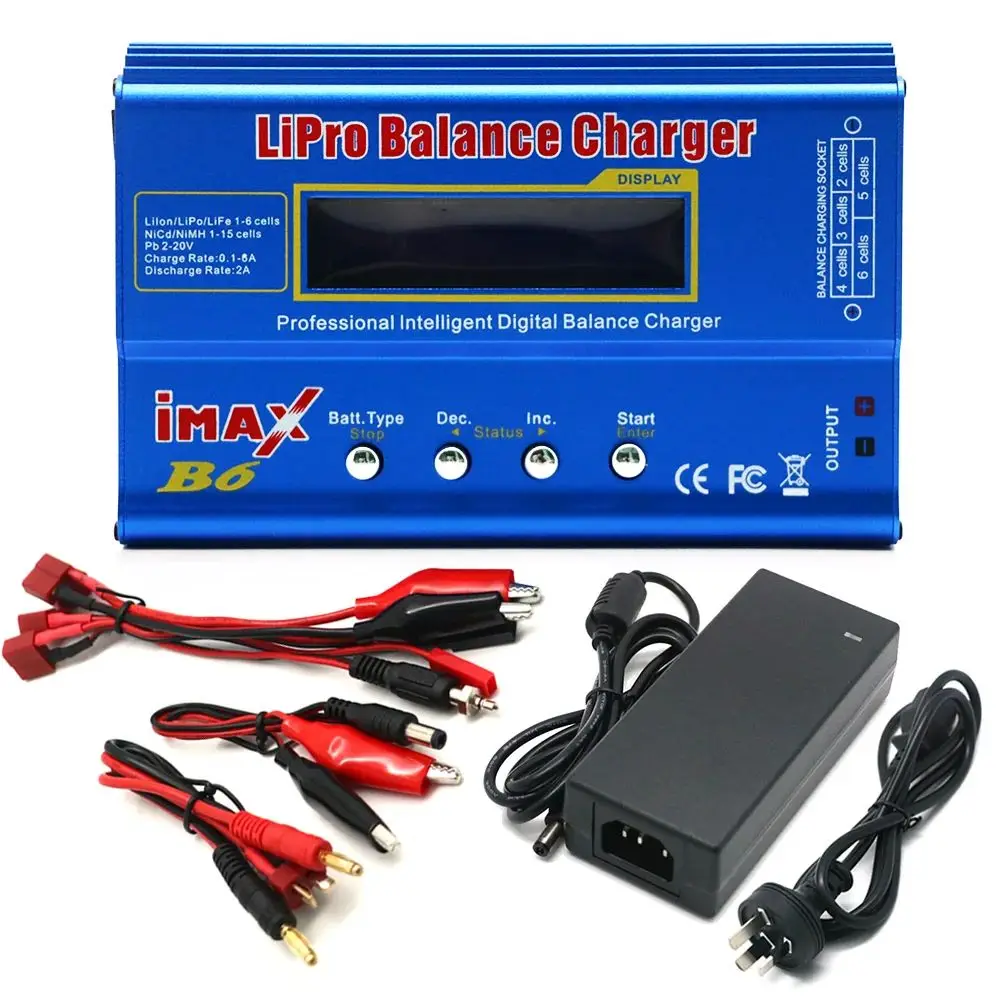 Digital Imax B6 80W Balance Charger T/Tamiya/XT60 Plug With 12V/5A DC Converter Adapter For RC Lipo NiMH NiCd Li-ion Battery