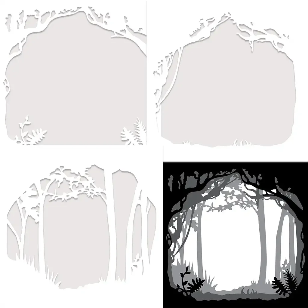 Layering Jungle Portal Camouflage 2023 New Handicraft Stencil Scrapbooking Paper Making Cuts Crafts Template Diy Greeting Card