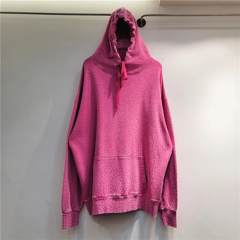 [ZOCI] Autumn Women Trendy Autumn Starry Sky Full Of Diamonds Washed Hooded Sweatshirt Women The Street, Loose Dotted New