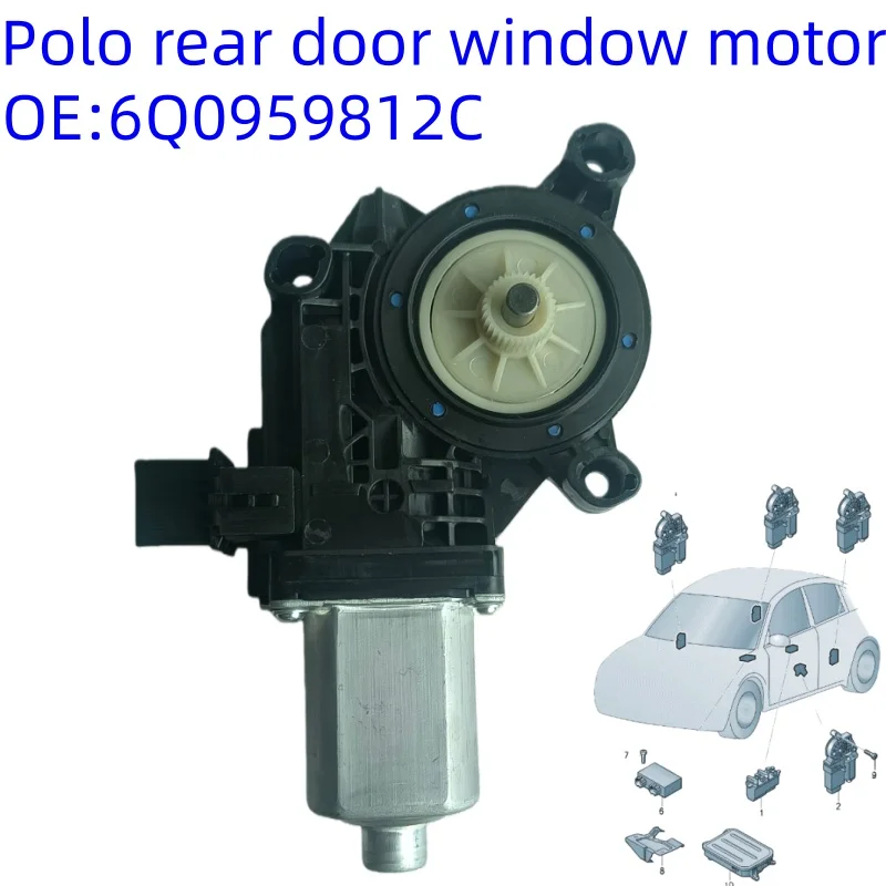 NEW Polo Window regulator assembly Electric window motor Back 6Q0959811A 6Q0959811B 6Q0959811C 6Q0959812A 6Q0959812B 6Q0959812C.