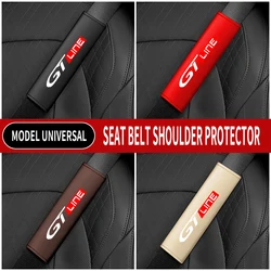 1Pc Lederen Autogordel Schouderbeschermer Hoes Veiligheidsgordel Opvulling Pad Voor Gt Lijn Sportage Peugeot Gt Gtline Accessoires