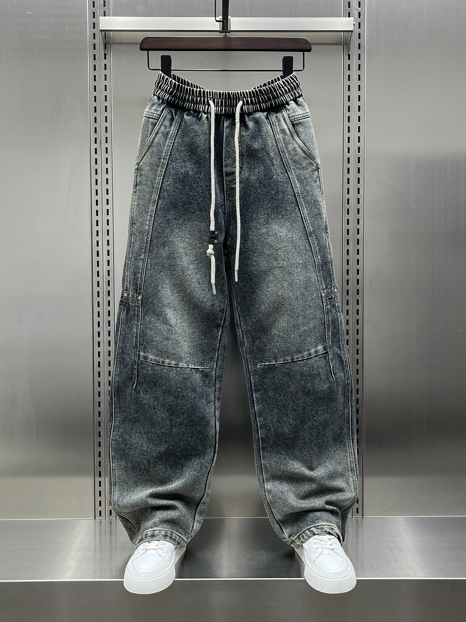 

Trendy American Design Straight Leg Jeans Men's Loose High Street Casual Cotton Denim Autumn New Sle Warmth Preservation