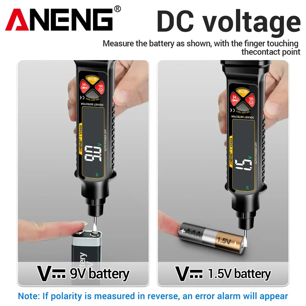 Analizzatore di circuiti con presa ANENG VD808 Strumento diagnostico di tensione CA CC con display a LED per rilevatori di guasti di cablaggio