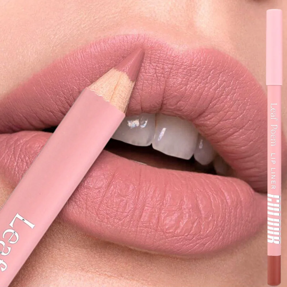 Caneta delineadora labial de veludo fosco, 12 cores, à prova d'água, longa duração, antiaderente, nude, vermelho, contorno, batom de alta pigmentação, maquiagem labial