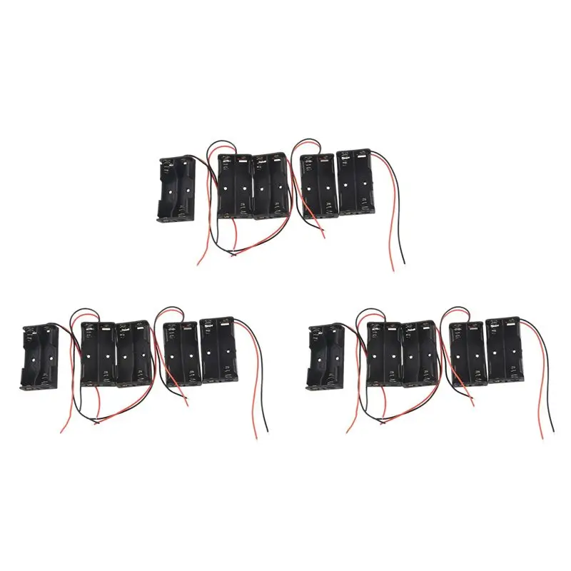 15 Pcs 2 X 1.5V AA Battery Holder Case Box Black W Wire Leads