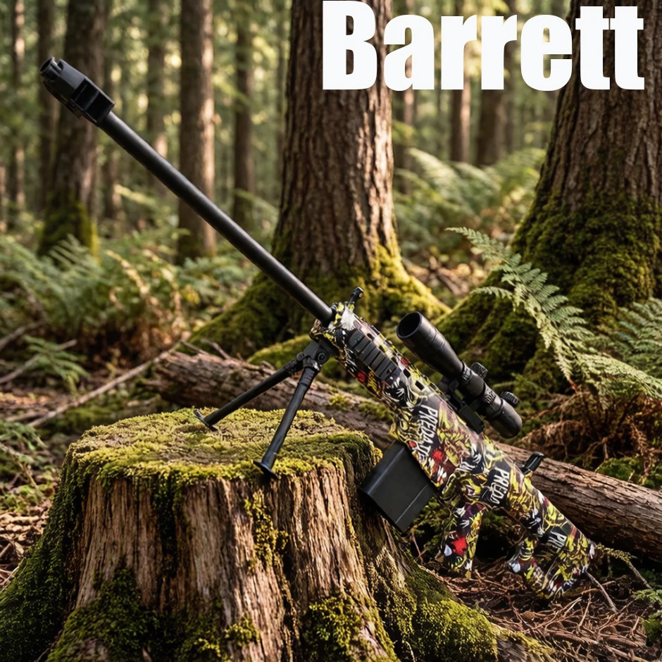 

Новый электрический автоматический игрушечный пистолет Barrett 2026 года с ручным управлением и безопасной литиевой батареей 7.4В, доступен в двух цветах, та же модель, что и игрушка для мальчиков