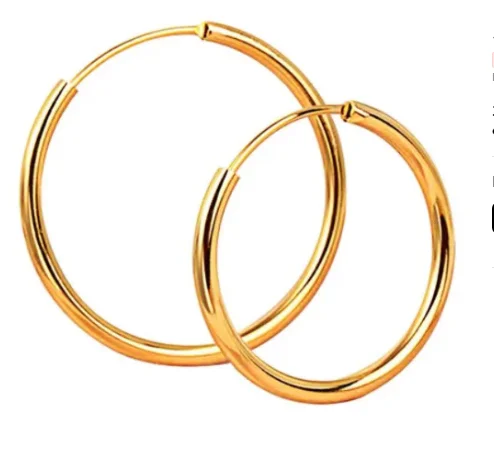 

18k gold earrings for women hoop earrings big circle earrings yellow gold earrings 26mm diameter au750 gold filled jewelry