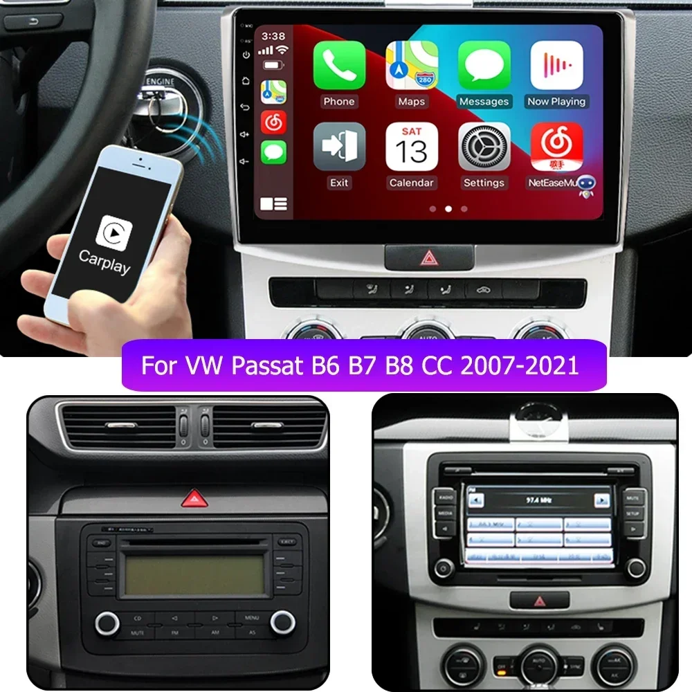 

2DIN Android 13 radio For Volkswagen VW Passat B6 B7 CC 2007 2008-2016 Car stereo Multimedia Player Carplay Auto GPS Navigation