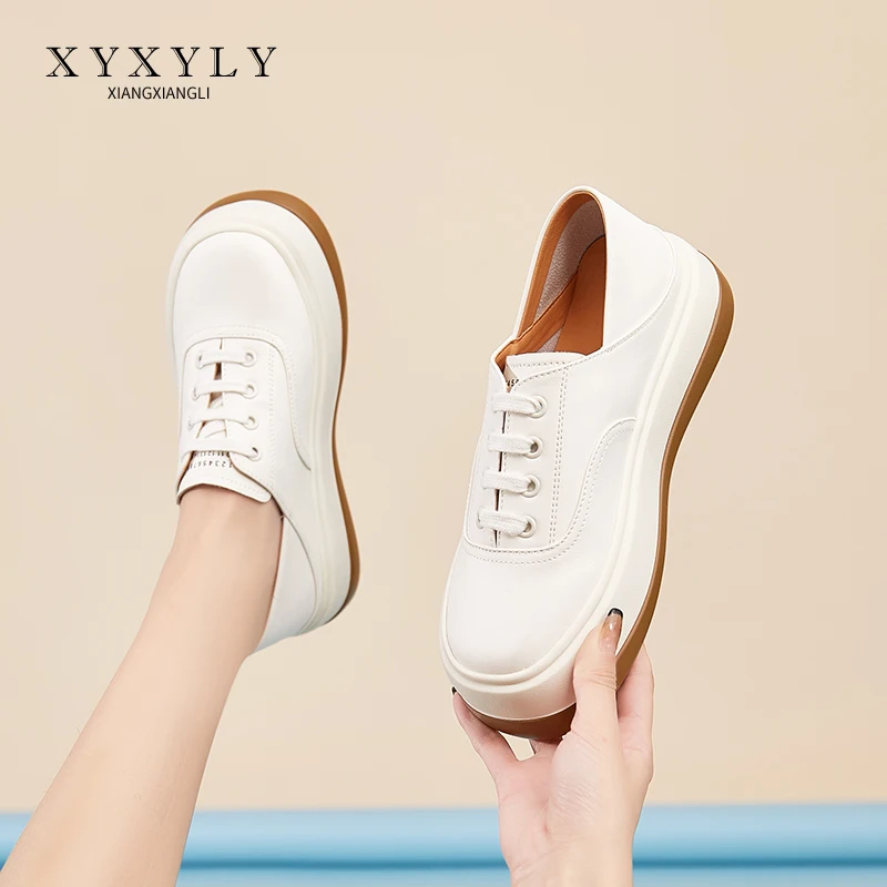 XiangXiangLi Baskets décontractées à enfiler sans cravate, chaussures blanches classiques à fond plat et confortables à double usage