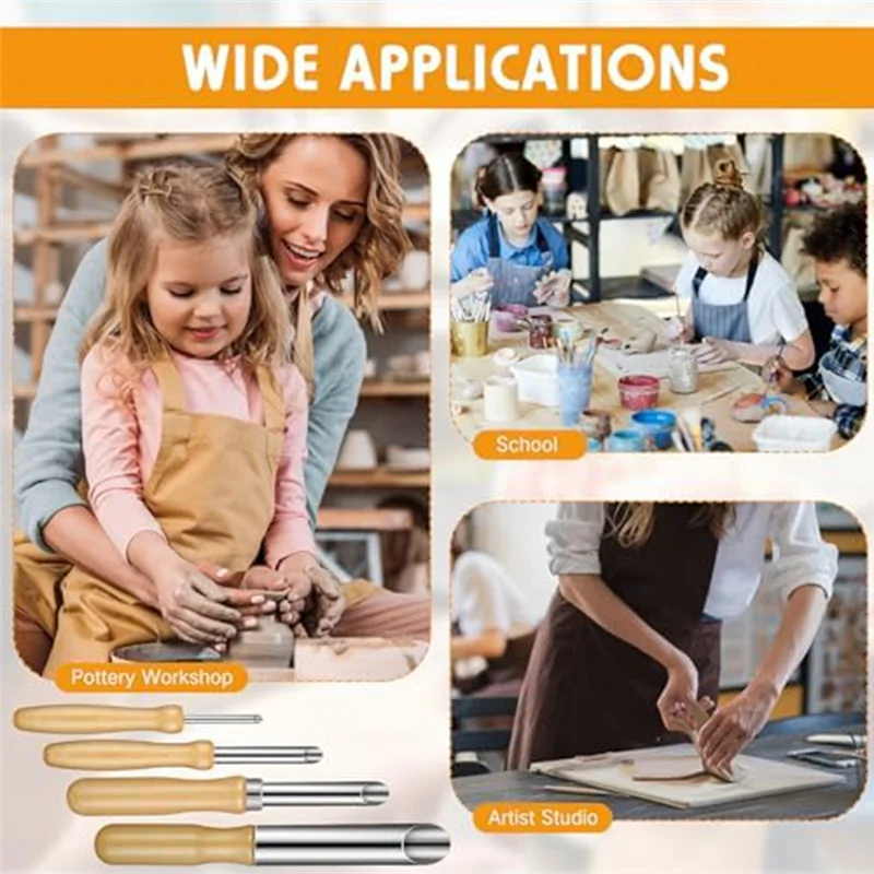 

G6-16-компонентный резак для глины из нержавеющей стали, круглые формы, глиняные инструменты для лепки, принадлежности для сверления керамики, 4 размера, легко в использовании