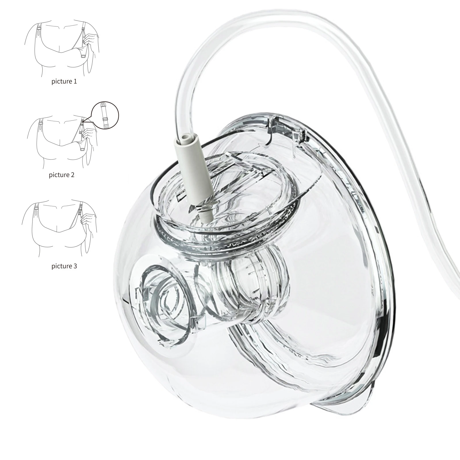 

Hands-Free Electric Breast Pump Wearable Silent Painless Double-Sided Milk Extractor Collector for Travel Home Breastfeeding ﻿