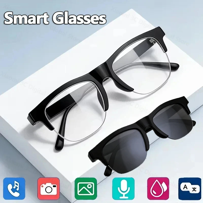 AI Smart Glasses Touch‑Control Music Bluetooth Call Voice Assistant Touch Control Fashion Translator Voice Assistant Sunglasses