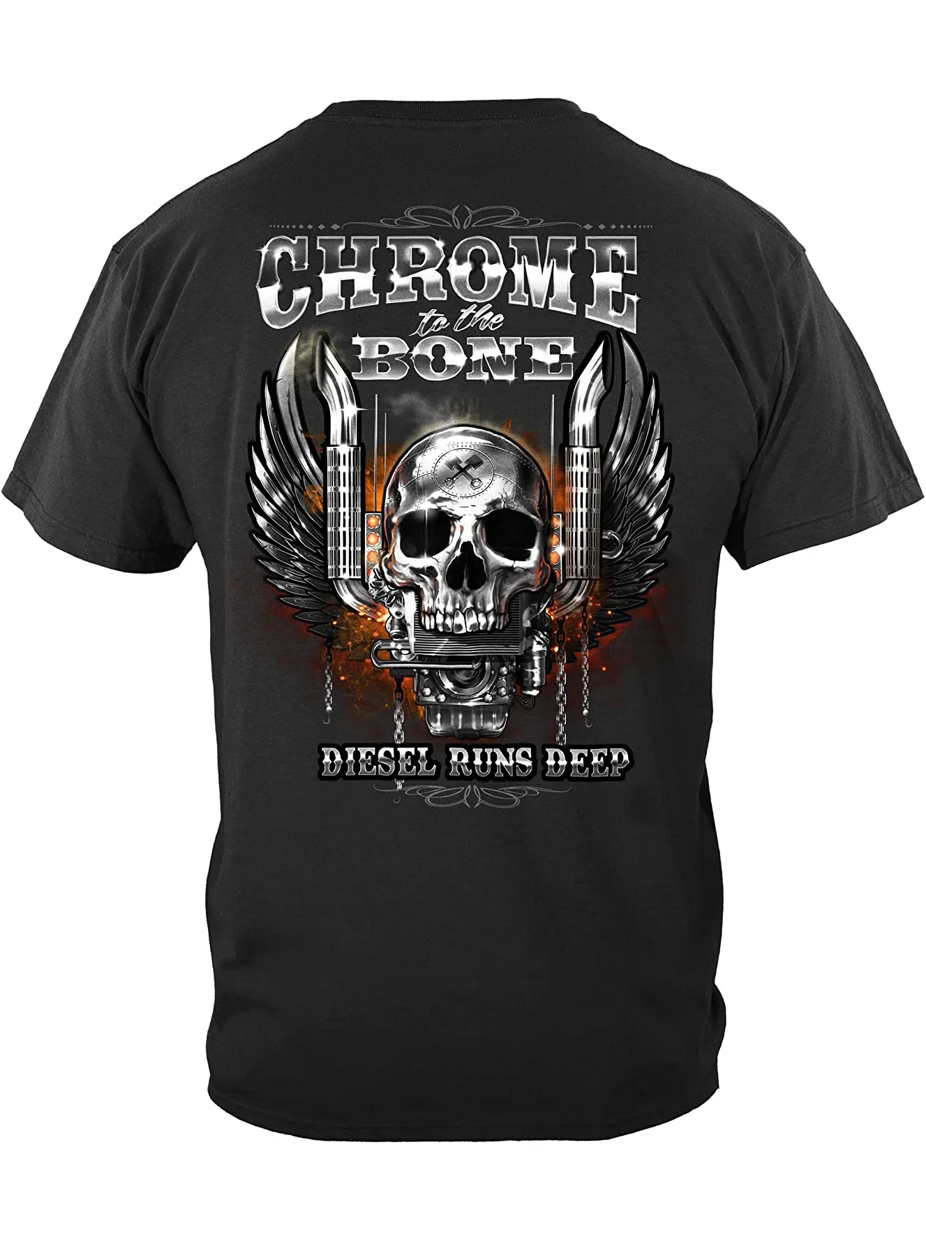 الكروم إلى العظام. الجدة الجمجمة شاحنة محرك سائقي الشاحنات هدية تي شيرت جديد 100% القطن قصير الأكمام س الرقبة تي شيرت عادية رجالي #3