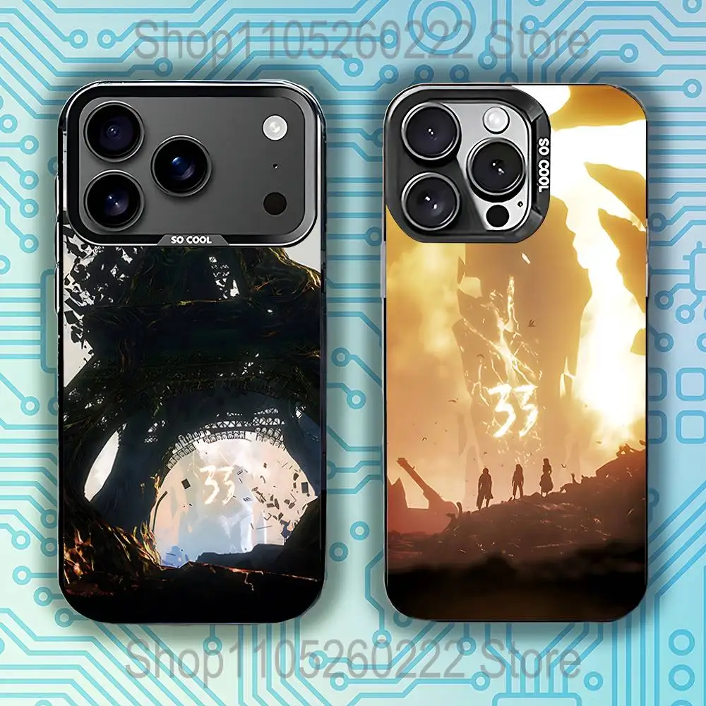 

Clair O-Obscur Expedition 33 Phone Case For iPhone 16,14,15,17,13,12,11,Pro,Max,Plus,E,Air,Mini Black Tpu IMD Cover