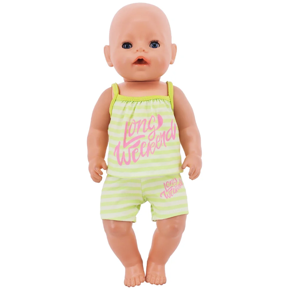 Doll Clothes Kawaii Unicorn/Animal Print T-shirt+Shorts For 43Cm Rebirth Doll 18 Inch Baby Doll DIY Toy Gifts,Our Generation