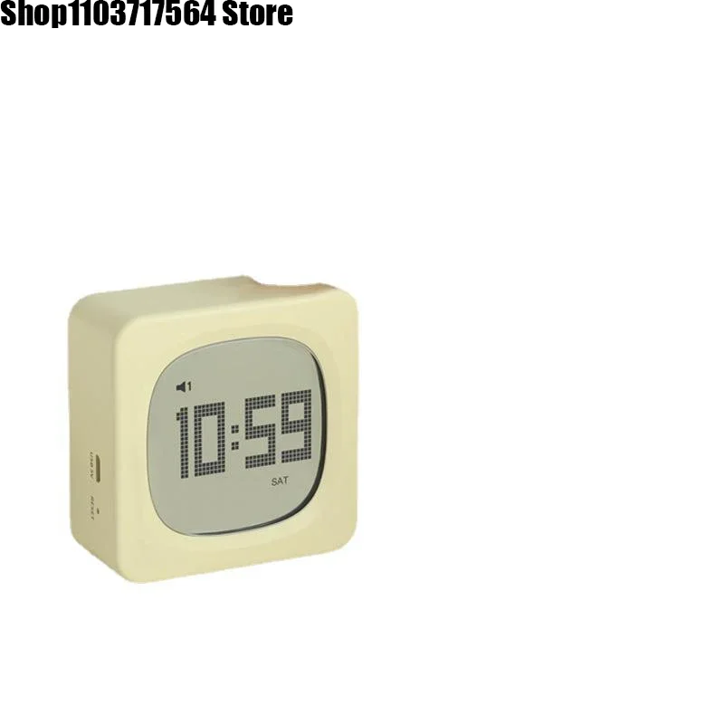 New block small alarm clock creative student clock bedroom bedside office electronic clock wake up lamp charging