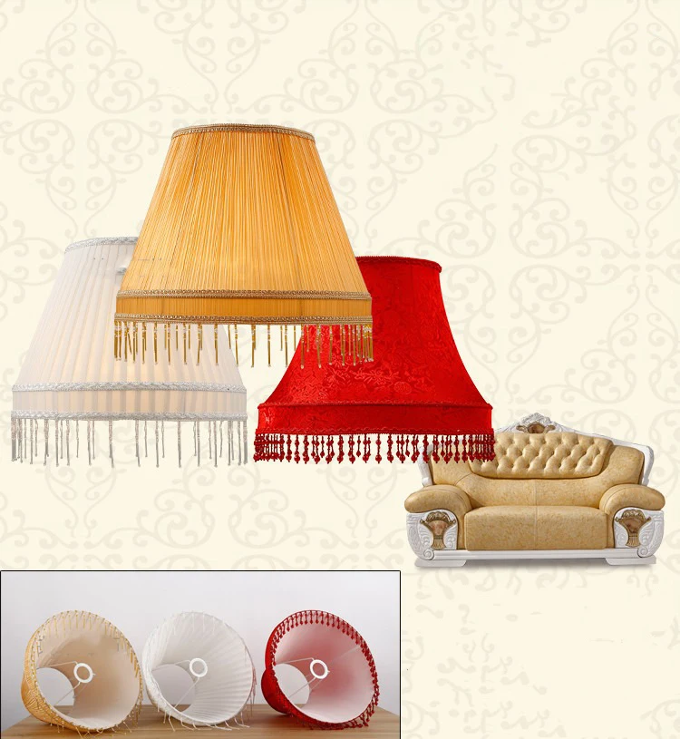 Fringe Lampshades Cloth Bead Light Shade Lamp Cover for Floor Table Lamps Pendant Bar Living Room Decor Lamp Shades Only