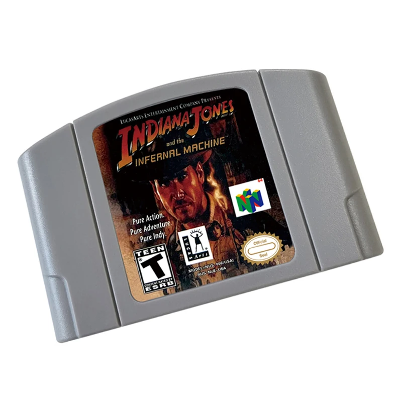 Indiana Jones and the Infernal Machine  64 BIT Video Game Cartridge US Version For N64 Game Console