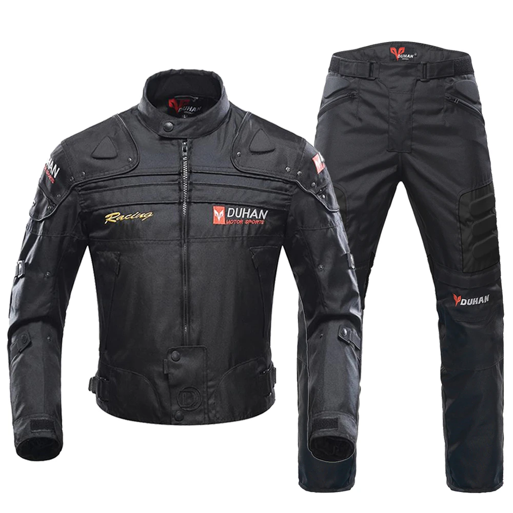 DUHAN Windproof Motocross Jacket Motorcycle Pants Men Motorcycle Jacket Wear-resistant Body Armor Moto Clothing For Winter