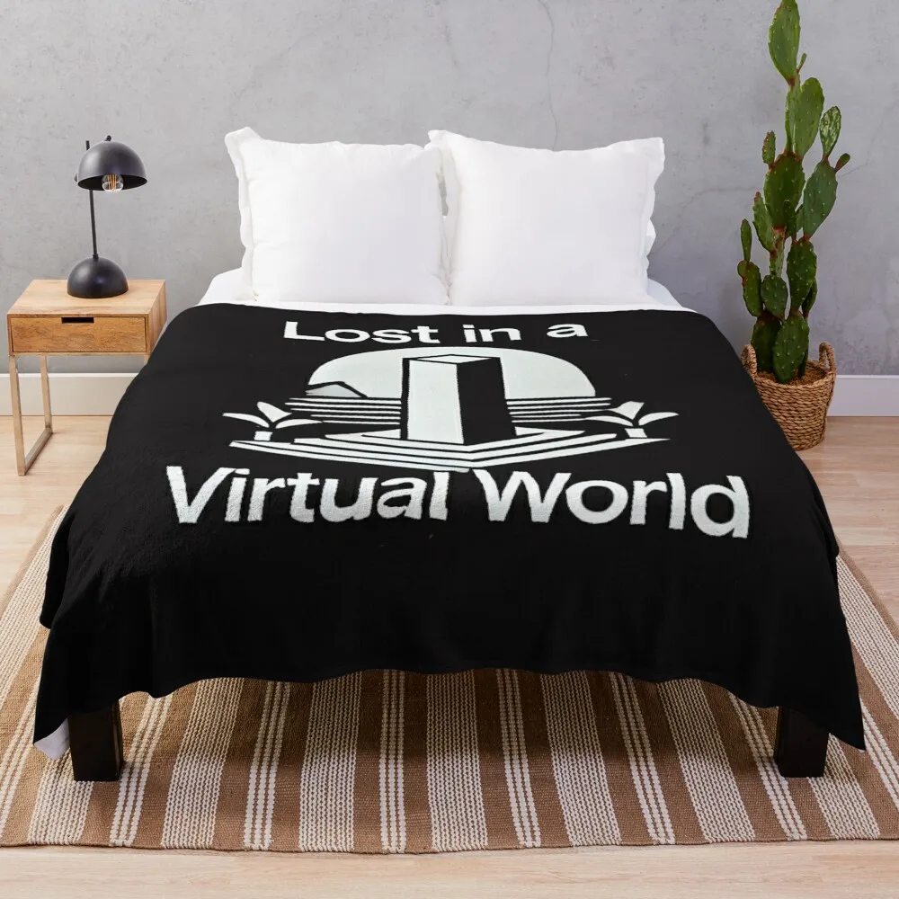 Augmented Reality VR Futuristic Lost Virtual World T-Shirt Throw Blanket Bed covers Picnic Blankets