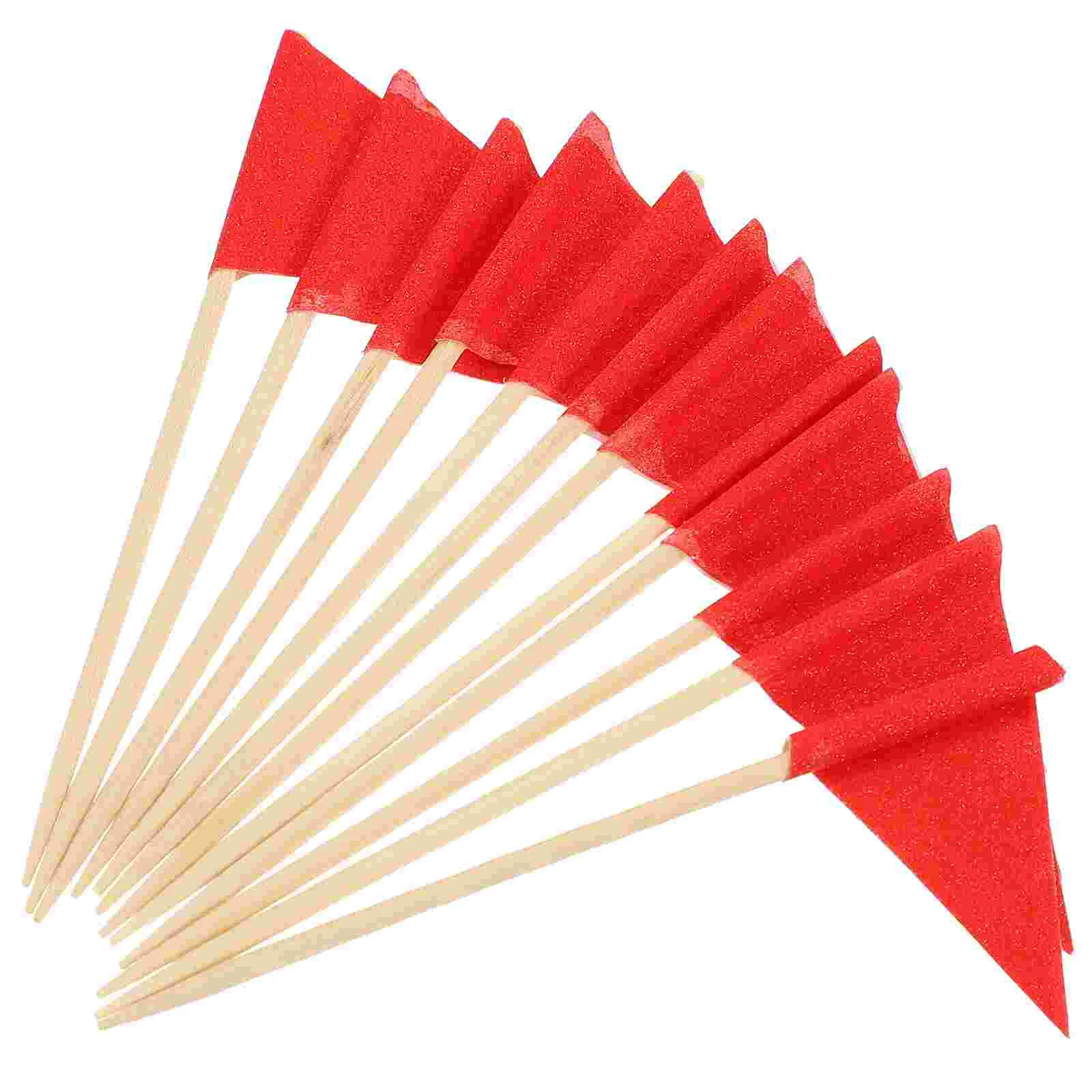 12 Pcs Pennant Cake Insert Blank Toothpick Flag Signs Paper Cups Flags Decorative Food Picks Snack