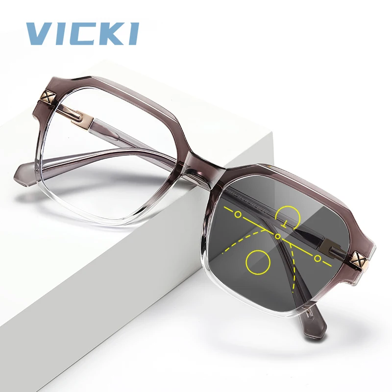 

Женские очки VICKI с квадратными оправами и защитой от синего света, доступные для индивидуальной коррекции по рецепту. Мультифокальные очки LS251