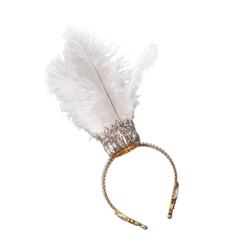 Practical Feathered Hair Accessory with Stylish Rhinestones Portable for Fashionable Females Daily Use Casual Wear