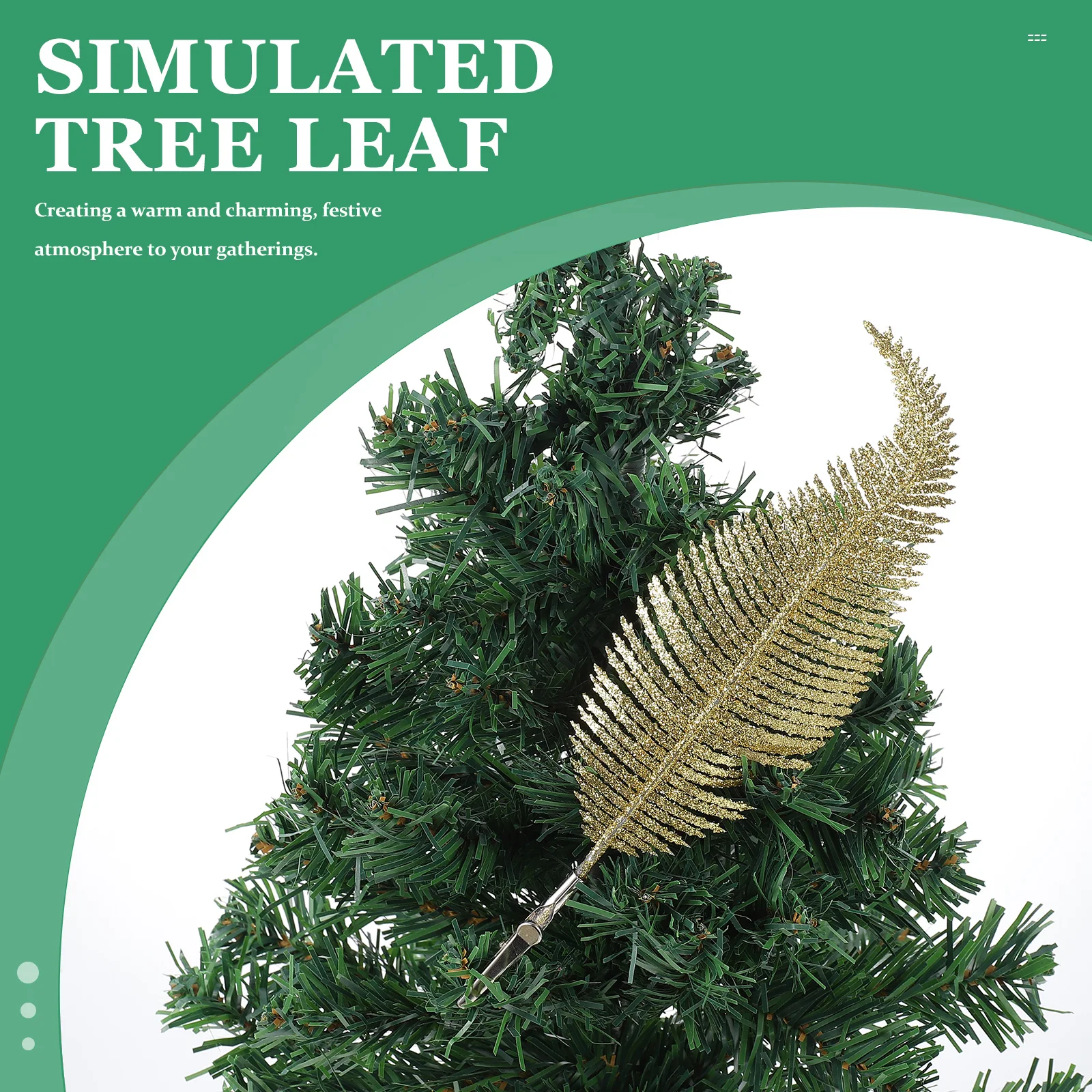 

6Pcs Plastic Tree Leaves Christmas Tree Ornaments Glitter Leaves for DIY Garland Holiday Party Decor Supplies Christmas Leaf