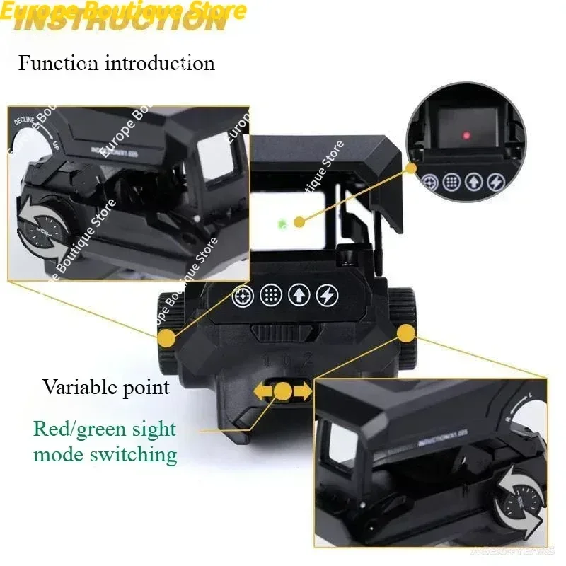 2026 Red Green Dot Optical Deformable Mirror Holographic 20-22mm Adjustable Spot Plastic Universal Outdoor Toy Gear - view 3