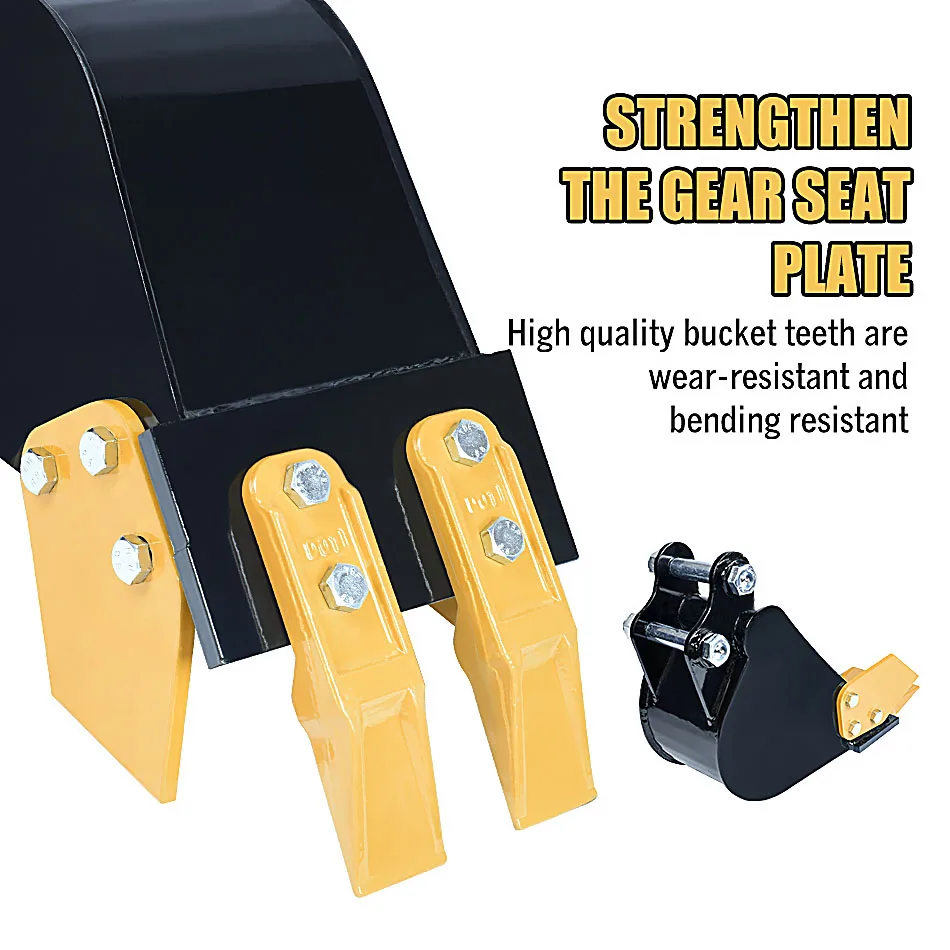 Aksesoris Backhoe Mini Excavator Baja Kekuatan Tinggi 200mm untuk Excavator 1-3 Ton untuk Pembuatan Parit, Pemasangan Pipa, dan Lansekap