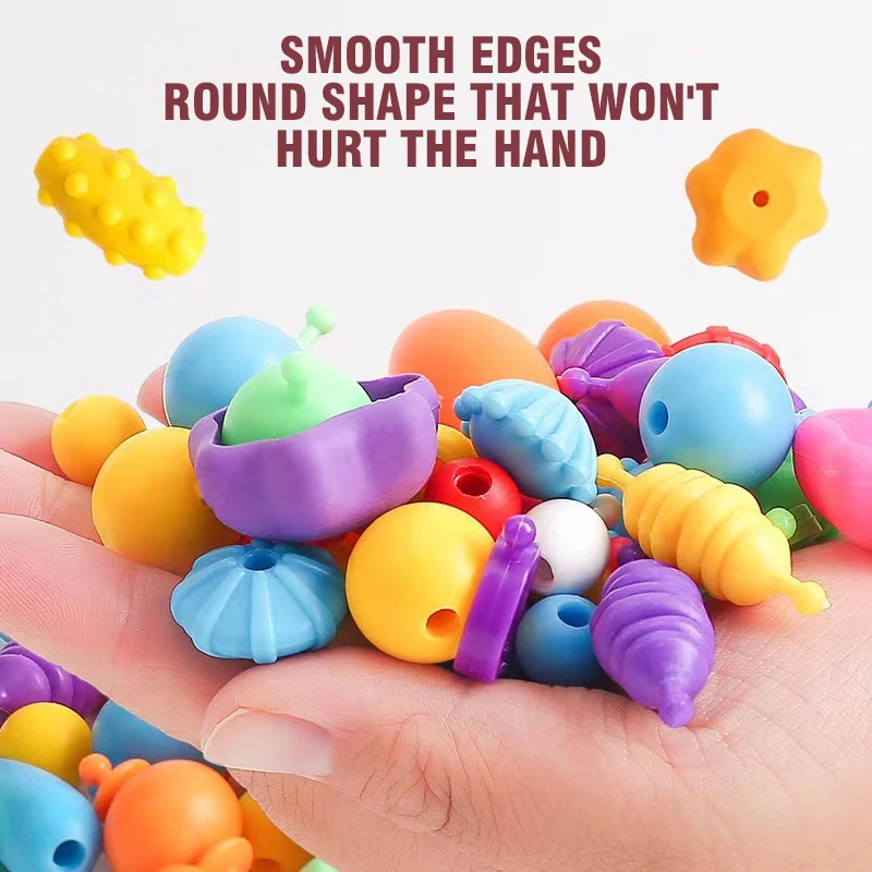 DIY Handmade Bead Necklace Puzzle Toy Unlimited Creative Bead Safety Multifunctional Popular Bead Children's Bead Toy Girl Gifts