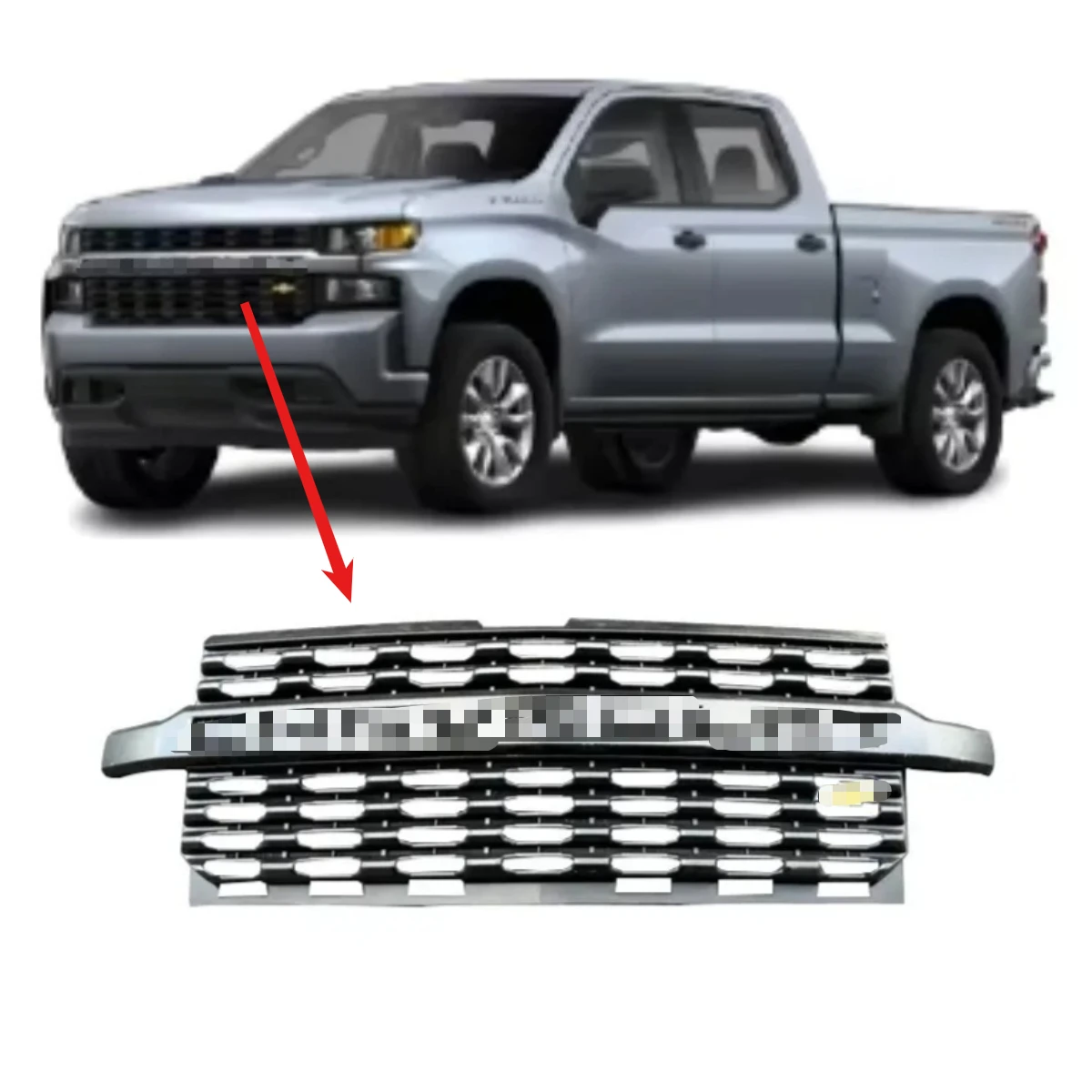 

Car Front Grille for Chevy Chevrolet Silverado 1500 2019 2021 2022 2023 Oem 84401136