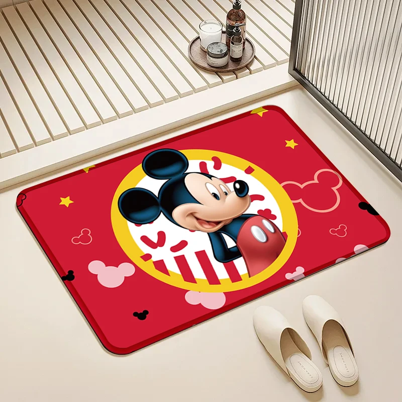 

Disney Mickey Mouse Red Door Mat Non-Slip Soft Floor Rug for Home Kids Room Bathroom Kitchen Decor