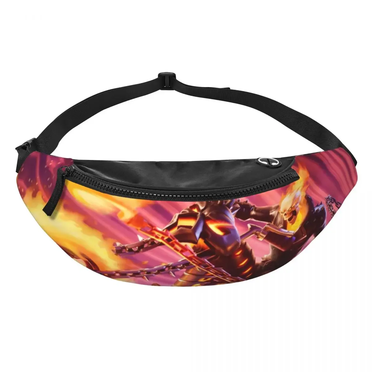 Custom Ghost Rider Image Fanny Pack Men Women Casual Crossbody Waist Bag for Travel Cycling Phone Money Pouch