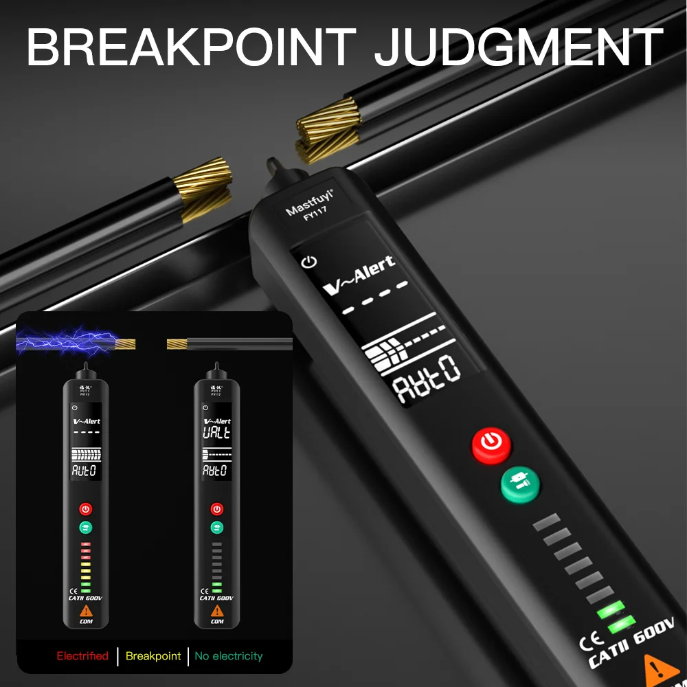 MASTFUYI Smart Non-Contact Voltage Detector Pen-Type Digital Multimeter NCV Electroscope Circuit Inspection Tool