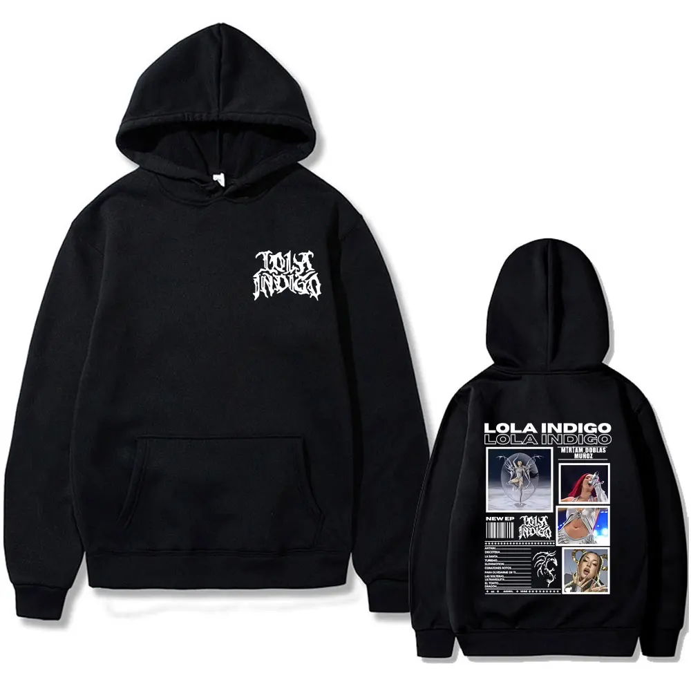 

Singer Lola Indigo 2025 Tour Hoodie Men's Women's Vintage Casual Fleece Cotton Sportswear Male Fashion Hip Hop Oversized Hoodies