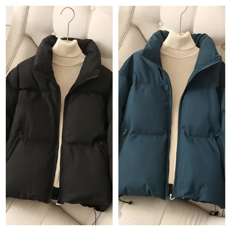 

Женская утепленная куртка из хлопка, короткая, на пуху, теплая, в корейском стиле, для зимы