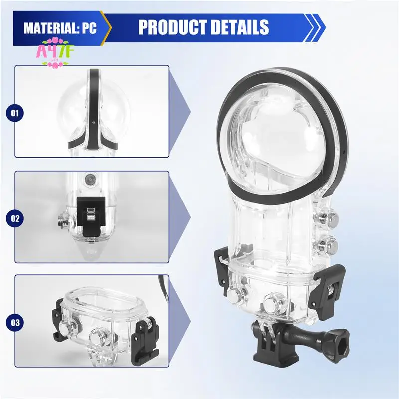 

A47F-Waterproof Housing Case For Insta 360 X3,Underwater Dive Protective Shell Aciton Camera Accessories