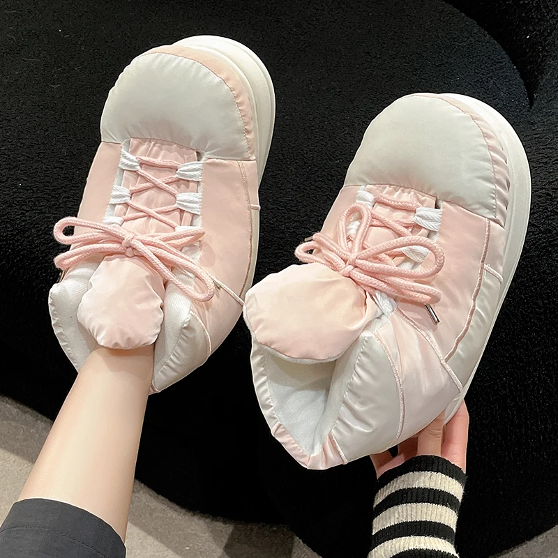 Cotton Slippers For Women 2024 Winter Home Shoes Anti Slip Thick Sole Warm Plush Cotton Shoes For Women Slippers