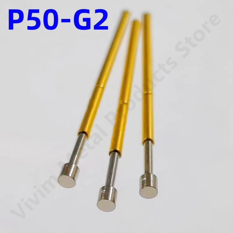 100PCS P50-G2 Spring Test Probe Test Pin Pogo Pin P50-G Electric ICT FCT PCB Test Tool 0.90/0.68/16.55mm Needle Flat Head Tip